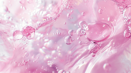 创意粉色液体气泡简约纹理美业水面医美背景2