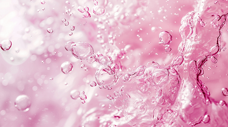 创意商务美业美容粉色液体气泡简约纹理背景15