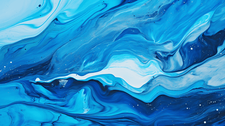创意纹理背景液体绘画抽象纹理蓝色油彩渐变背景