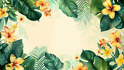 创意绿色植物装饰叶子高级感花朵植物花卉边框背景13