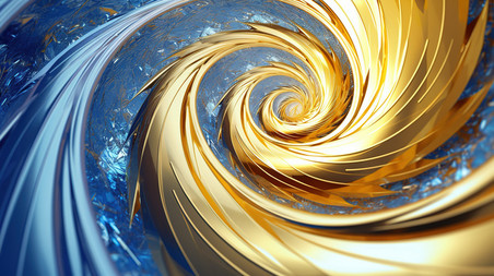 创意螺旋金色蓝色大气企业科技商务漩涡1
