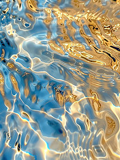 创意金色上的蓝色波浪设计水波纹桌面壁纸