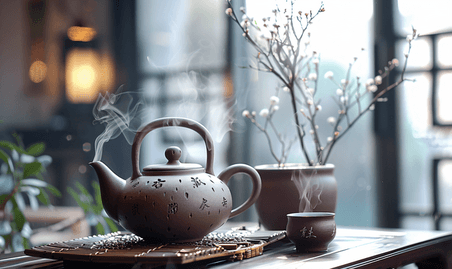 中国风简约优雅中式茶壶茶道