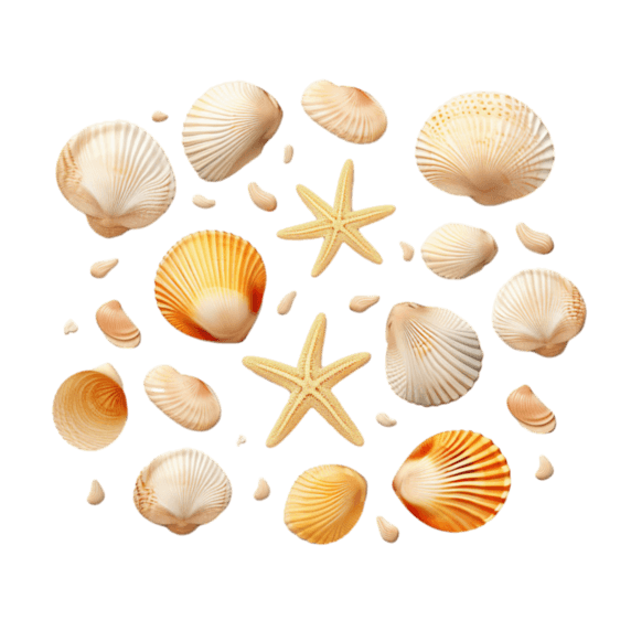创意沙滩贝壳元素夏天免抠图案