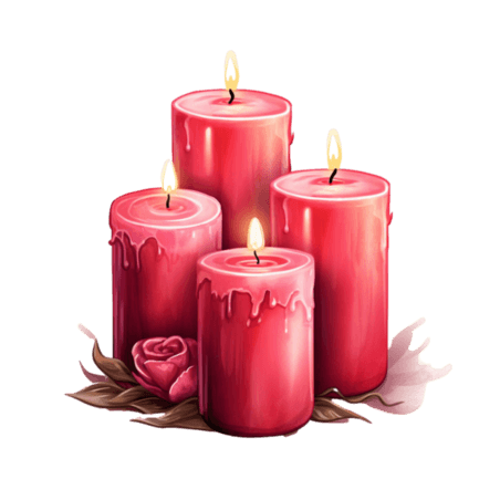 创意蜡烛种类元素浪漫唯美红色免抠图案