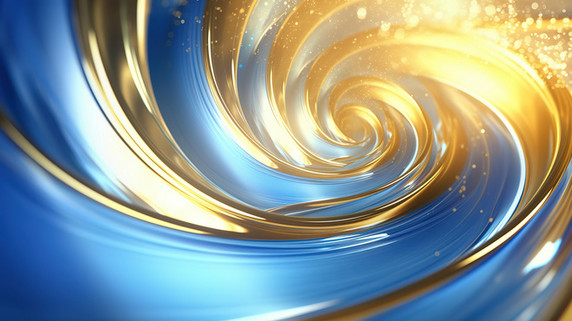 创意大气企业科技商务线条螺旋金色蓝色漩涡10