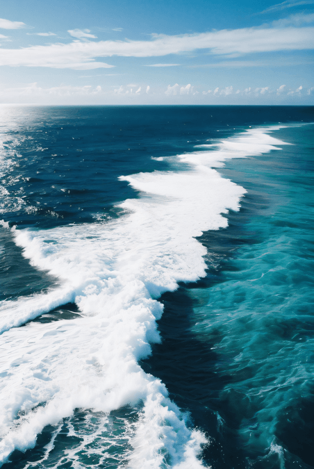 创意旅游夏天大海海浪海边海水翻腾高清海浪摄影图