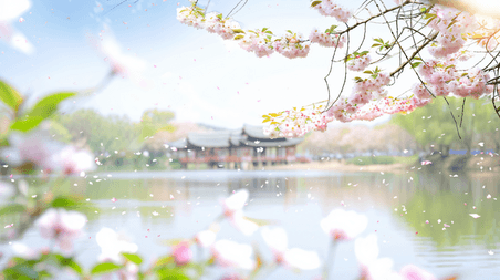 创意春天樱花树樱花风景浪漫清新照片