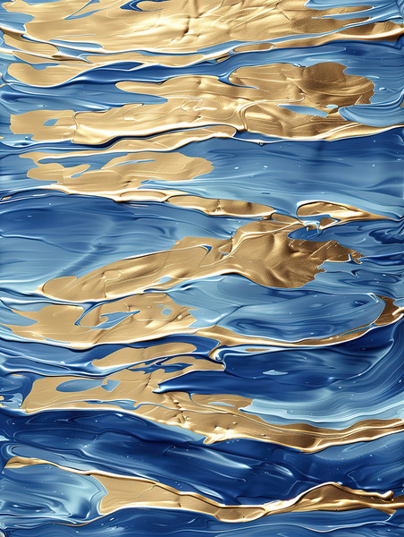 创意金色上的蓝色波浪背景水波纹桌面壁纸图片
