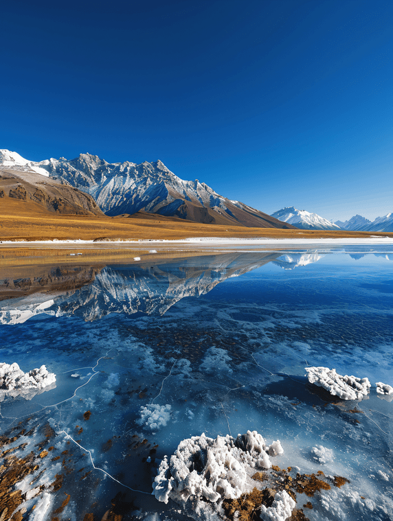 创意西藏茶卡盐湖风景美景旅游