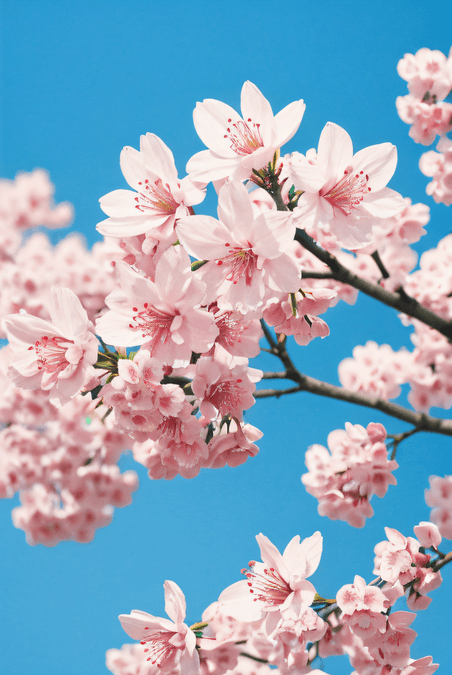 创意春天粉色樱花摄影图2植物花卉