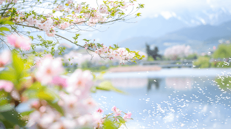 创意春天樱花树樱花桃花浪漫清新风景照片