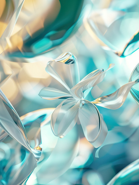 创意蓝绿色玻璃材料艺术线条抽象背景