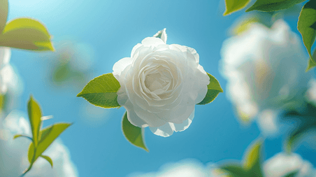 浪漫唯美清新花朵茉莉花白色花朵清新淡雅背景