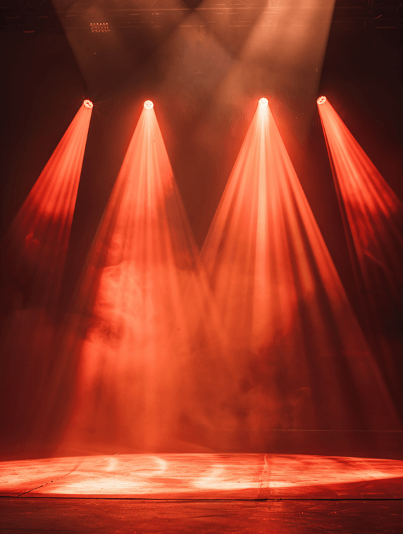 创意舞台灯光现场红色光效背景