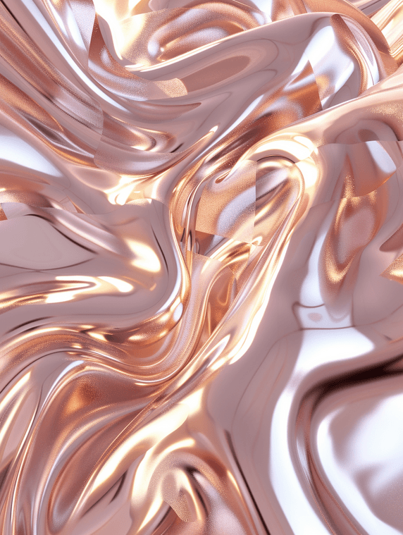 创意酸性抽象流体玫瑰金流体金属质感纹理背景18