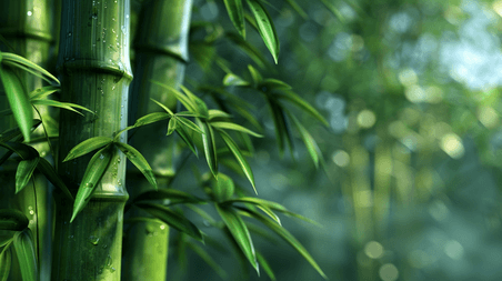 创意春天公园里竹叶植物树林竹林叶片纹理的背景9