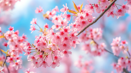 创意美丽的粉红色樱花背景
