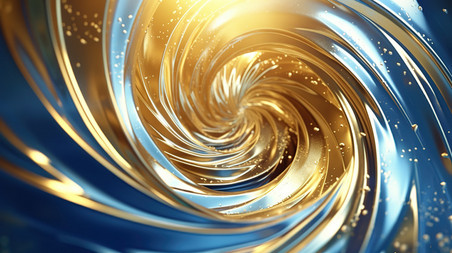 创意大气企业科技商务线条螺旋金色蓝色漩涡3