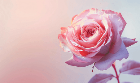 创意浪漫唯美玫瑰花粉色渐变玫瑰背景