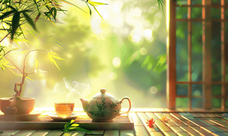 创意茶艺茶道茶文化春天绿色中国风茶叶春茶