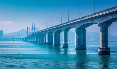 创意港珠澳大桥珠港澳大桥桥梁交通枢纽风景