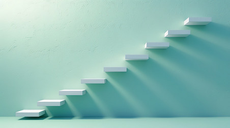 创意抽象的楼梯或台阶概念上升空间设计