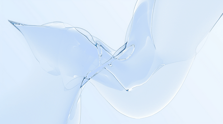 创意大气商务美业科技流体清透浅蓝色清透质感3D流动变幻玻璃色彩水背景图