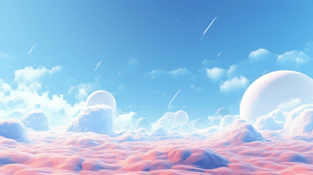 创意粉色梦幻星球探索抽象大气背景14