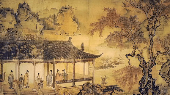 中国风复古国画古代中国传统工笔画古风1