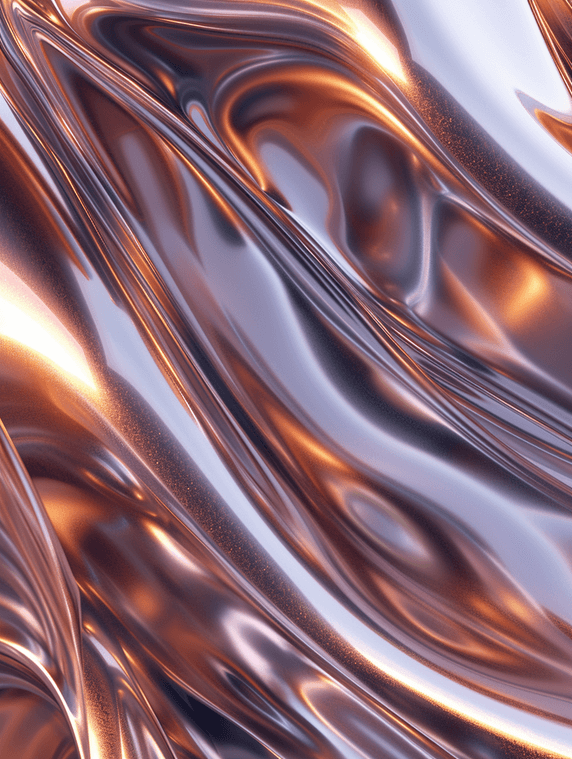 创意玫瑰金流体酸性抽象流体金属质感纹理背景13