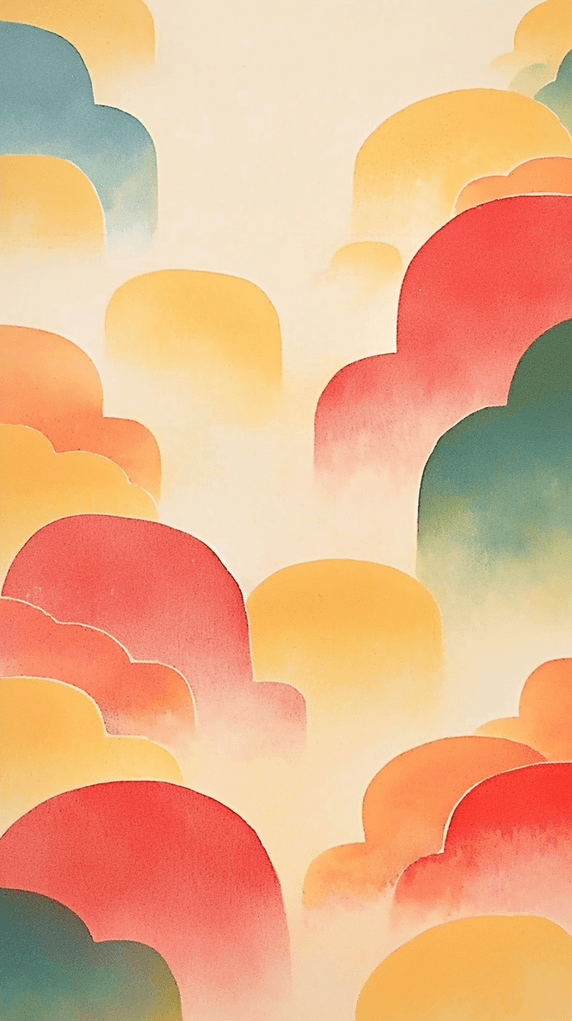 创意抽象几何春天彩色云彩纹理彩云背景