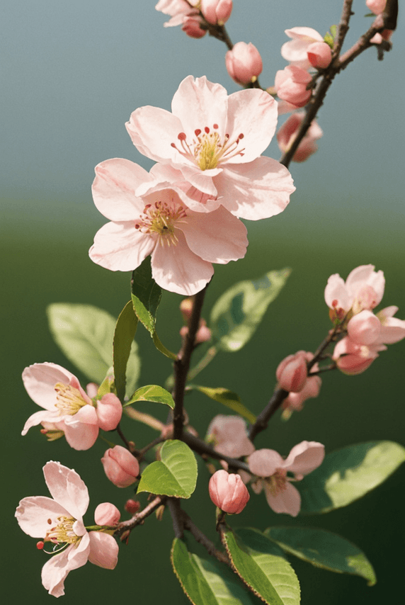创意植物春天桃树上的桃花摄影配图3