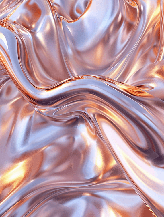创意玫瑰金酸性抽象流体金属质感纹理背景15