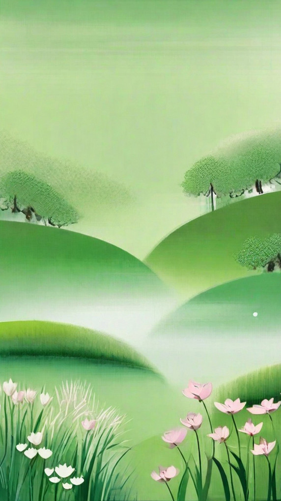 创意绿色清新春天清明节草坪草地抽象风景5素材