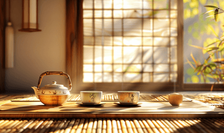 创意茶叶茶具茶室茶馆中国风简约优雅茶室