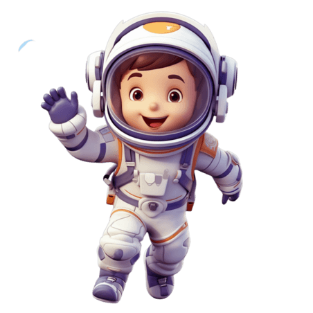 母婴儿童节未来宇宙儿童宇航员元素免抠图案