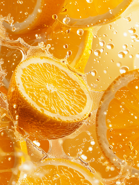 创意橙汁橘子夏天清凉橙色水果生鲜