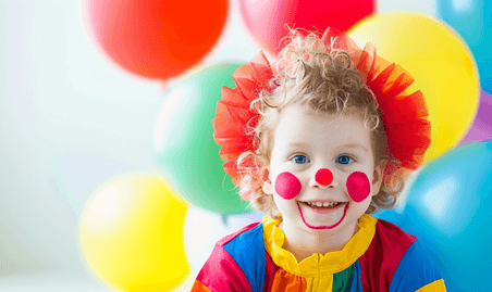 创意愚人节小丑孩子摄影图节日庆祝儿童节儿童
