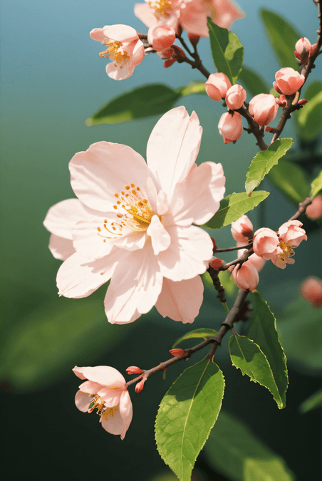 创意春天植物桃树上的桃花摄影图片2