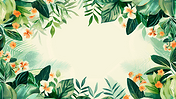 春天夏天创意绿色植物装饰叶子边框背景9
