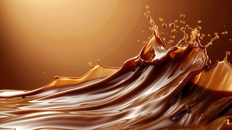 创意巧克力波浪状液体丝滑背景