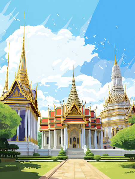 创意蓝天下的泰国大皇宫11泰姬陵