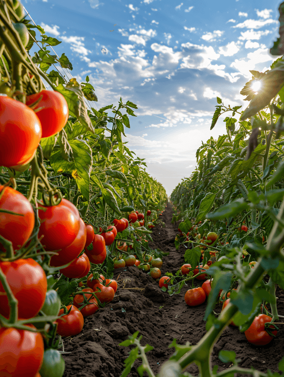 夏天下午采摘西红柿农业植物蔬菜农场摄影摄影图