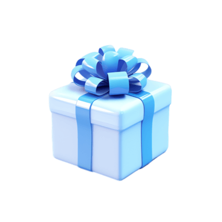 创意蓝色礼物礼盒元素立体免抠图案