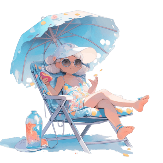 创意夏季夏天遮阳旅游度假遮阳伞乘凉椅乘凉