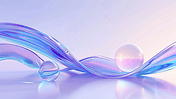 创意抽象几何流体紫色大气企业宣传商务流体玻璃背景66