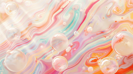 创意彩色缤纷梦幻气泡的背景