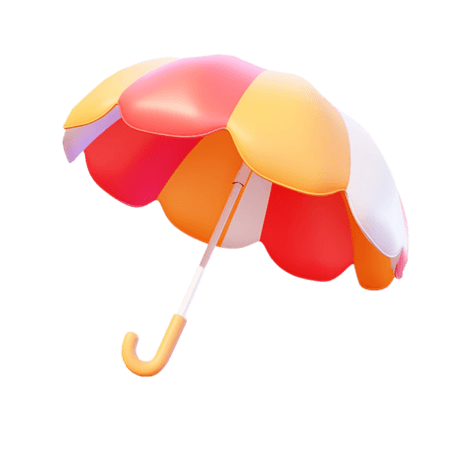 创意夏天遮阳旅游度假夏日遮阳伞防晒伞完美配色3d元素