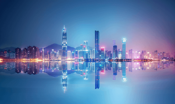 创意美丽深圳湾城市城市都市商务建筑风景